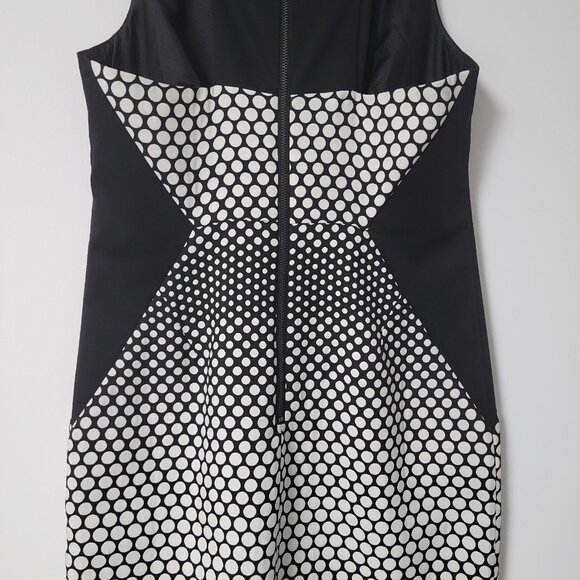 Laundry by Shelli Segal Black & White Polka Dot Colorblock Sheath Dress - Picture 9 of 12